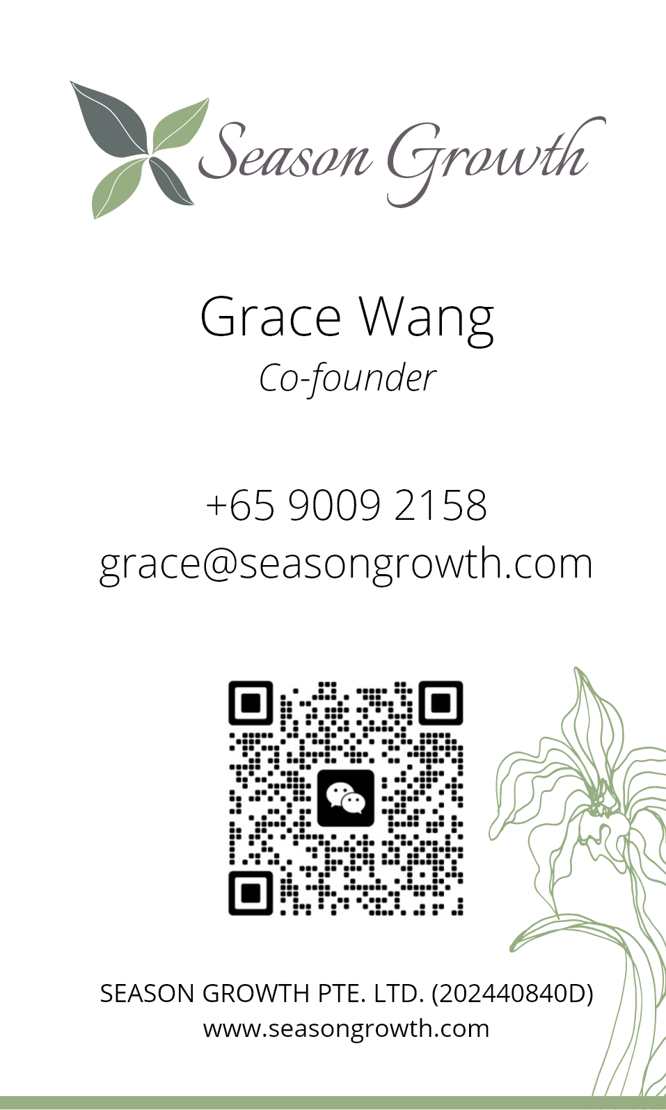 Grace Wang 微信二维码